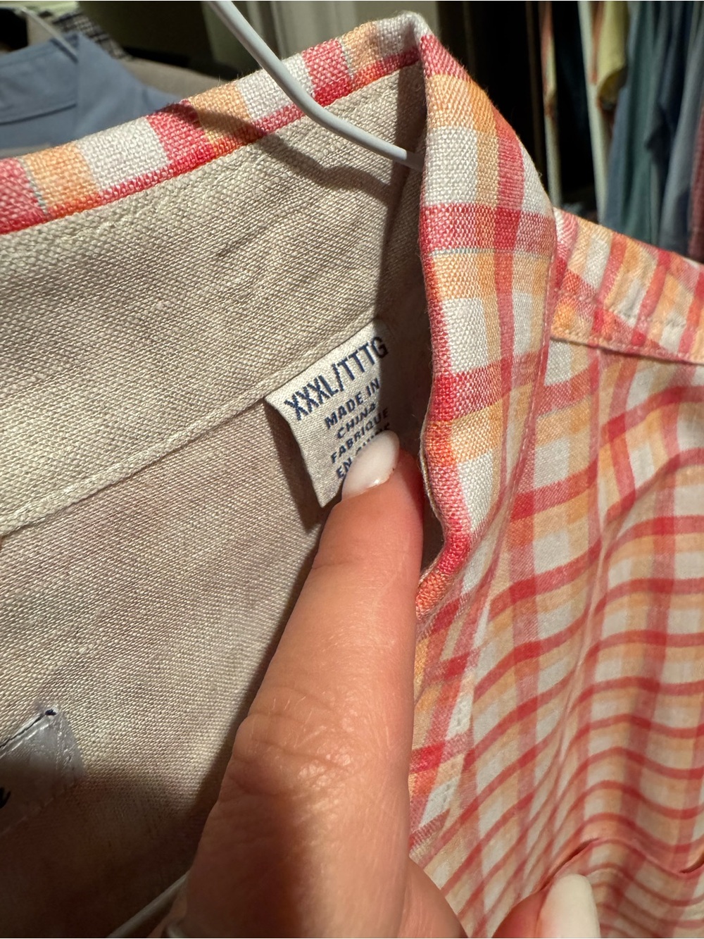 Tommy Bahama Orange and White Plaid Short-Sleeve Button-Down Shirt - Picture 3 of 4
